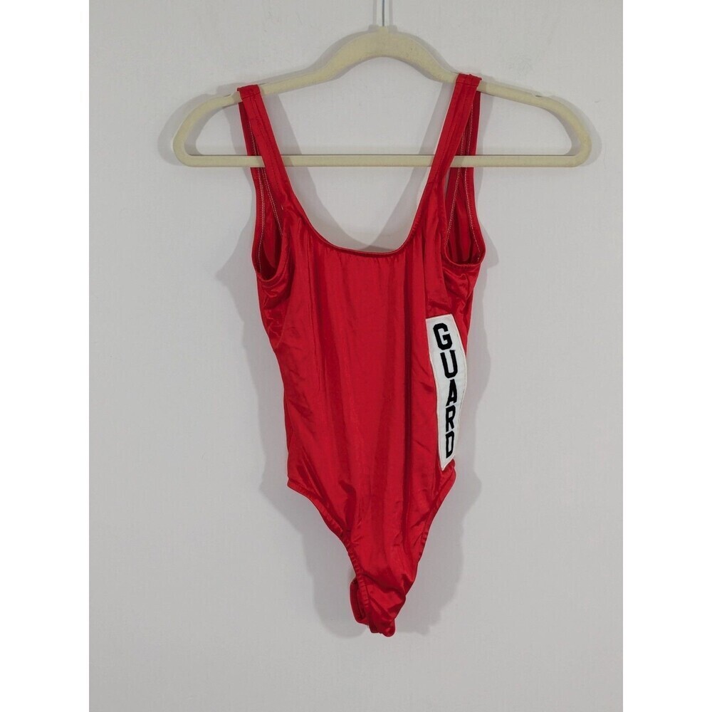 Vtg Lifeguard Swimsuit Women's Sz 32 Red One Piece Guard Gulbenkian Bay Watch
